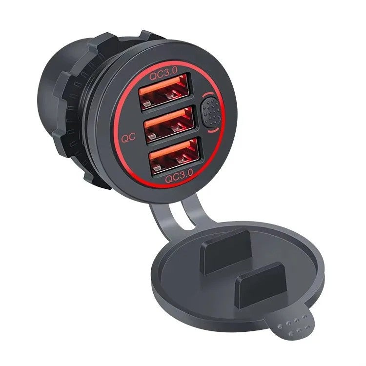 Bluejw 3-Port 18W Quick Charge 3.0 USB Car Charger - Flush Mount QC3.0 Cigarette Lighter Adapter 12V/24V Automobile Charger for Cars & More - Image 1